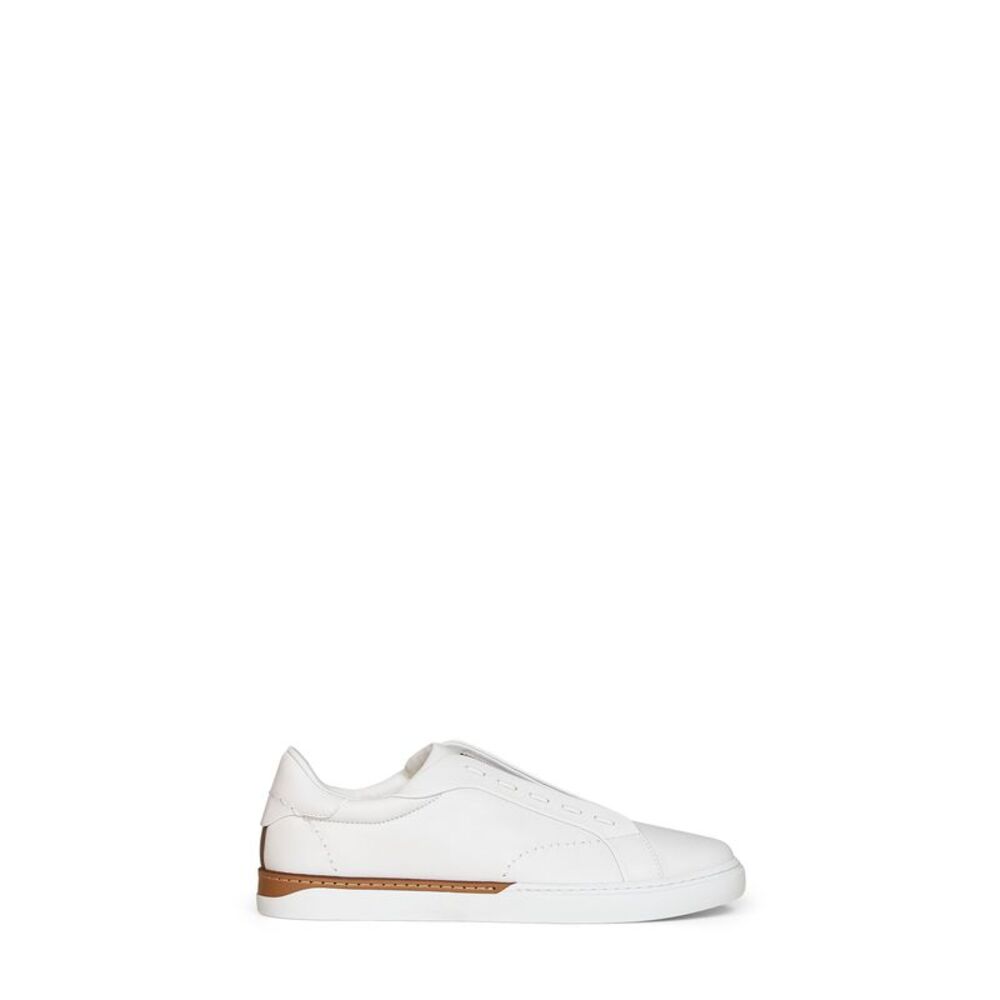 Fendi Men White Smooth Leather Fendi City Low-Top Sneakers